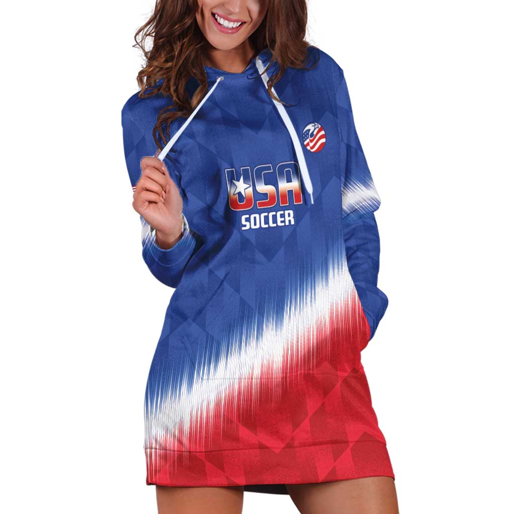 Custom United States Soccer Hoodie Dress 2025 Go USA Sporty Style - Wonder Print Shop