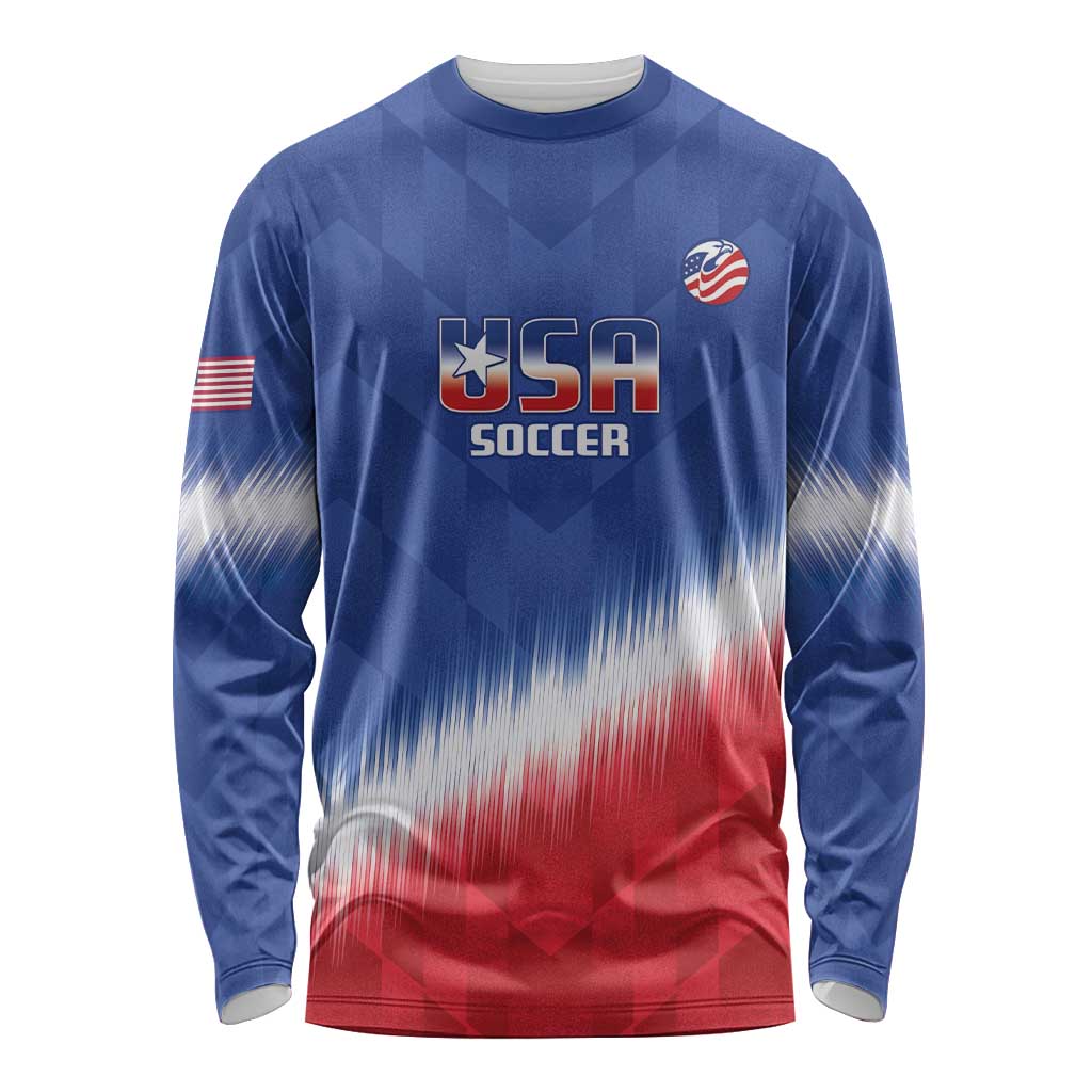 Custom United States Soccer Long Sleeve Shirt 2025 Go USA Sporty Style - Wonder Print Shop