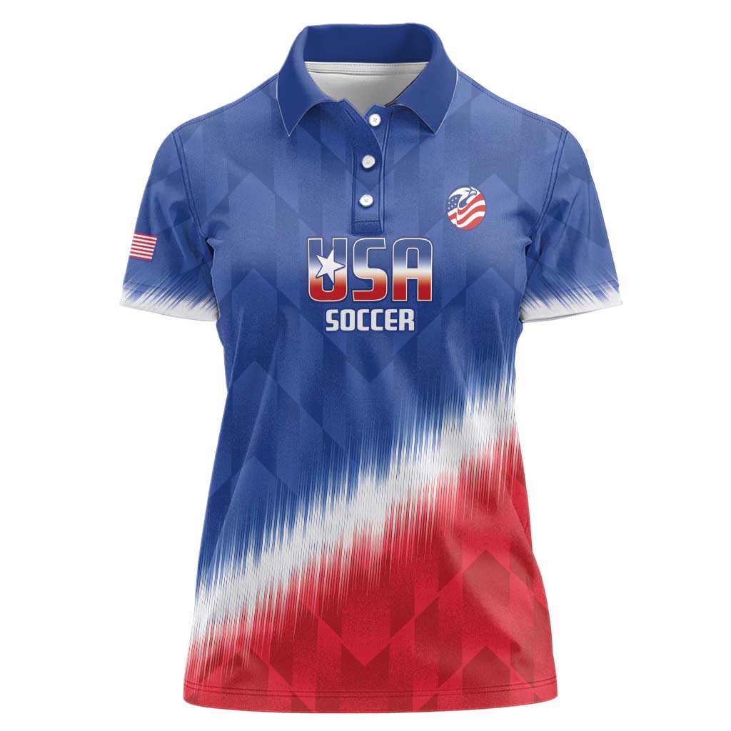 Custom United States Soccer Women Polo Shirt 2025 Go USA Sporty Style - Wonder Print Shop