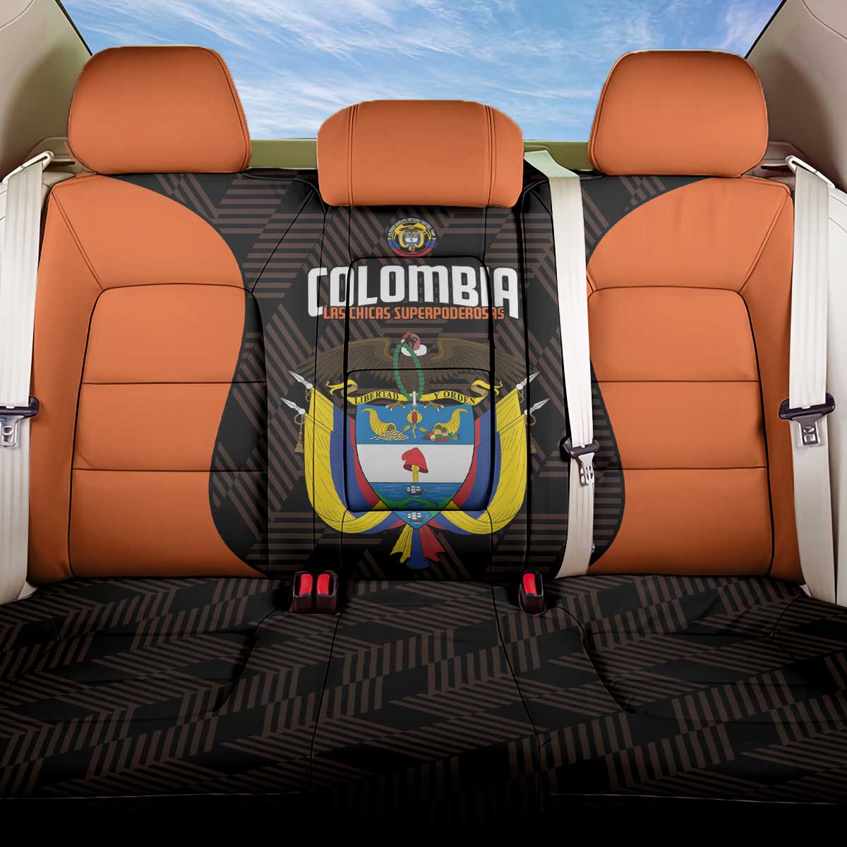 Colombia Football Back Car Seat Cover 2025 Las Chicas Superpoderosas - Black Version - Wonder Print Shop