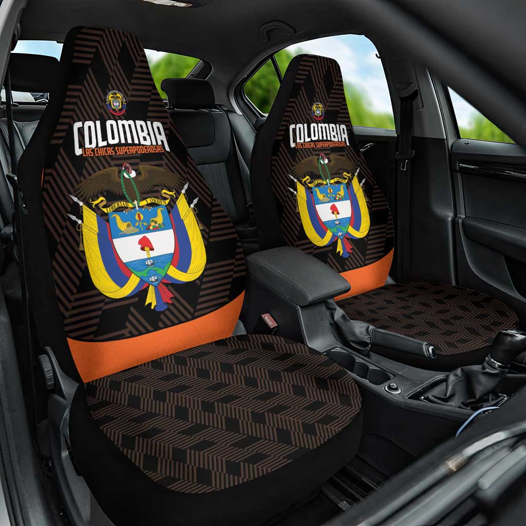 Colombia Football Car Seat Cover 2025 Las Chicas Superpoderosas - Black Version - Wonder Print Shop