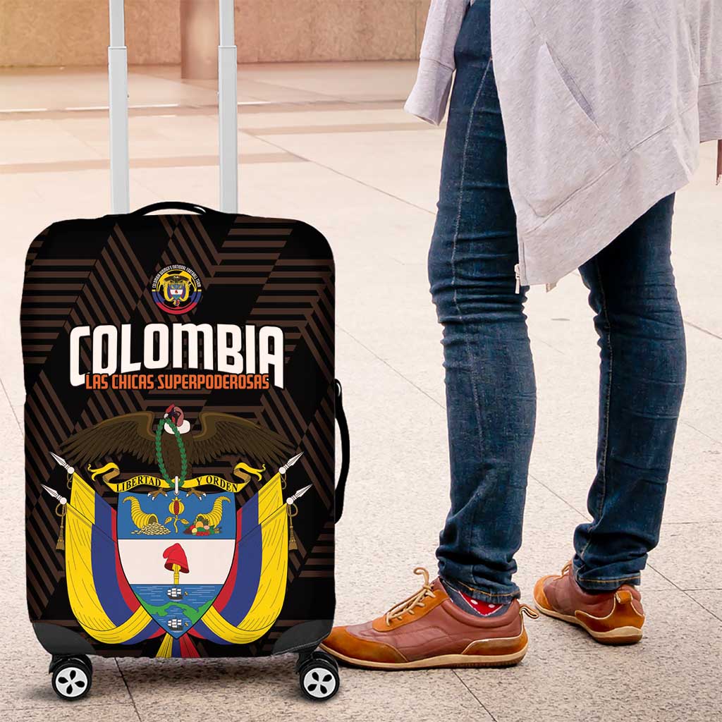 Colombia Football Luggage Cover 2025 Las Chicas Superpoderosas - Black Version - Wonder Print Shop