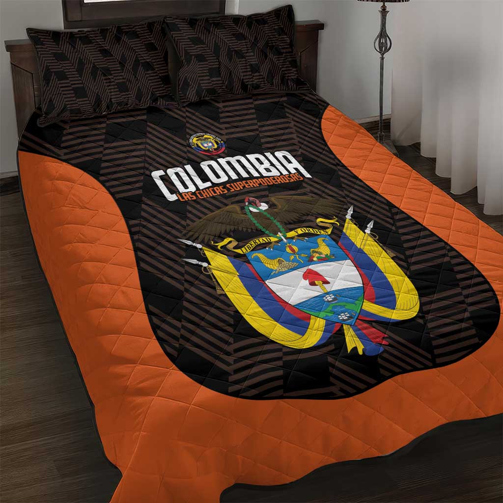 Colombia Football Quilt Bed Set 2025 Las Chicas Superpoderosas - Black Version - Wonder Print Shop