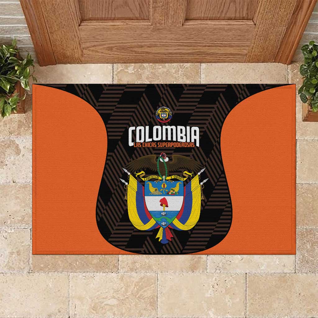 Colombia Football Rubber Doormat 2025 Las Chicas Superpoderosas - Black Version - Wonder Print Shop