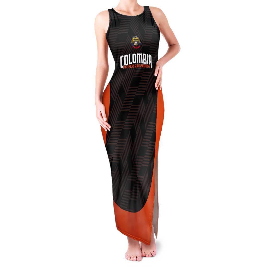 Custom Colombia Football Tank Maxi Dress 2025 Las Chicas Superpoderosas - Black Version - Wonder Print Shop