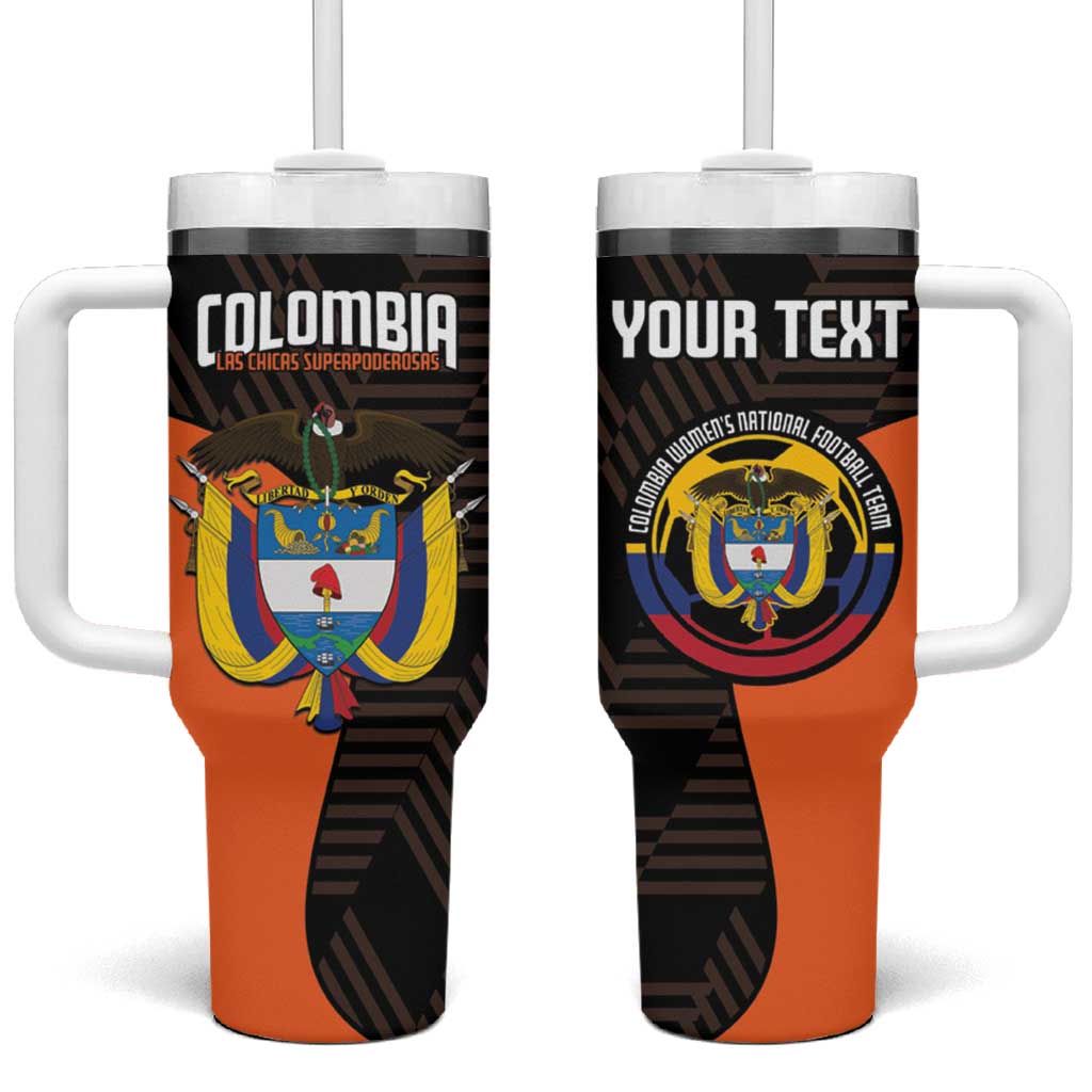 Custom Colombia Football Tumbler With Handle 2025 Las Chicas Superpoderosas - Black Version