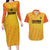 Custom Colombia Football Couples Matching Long Sleeve Bodycon Dress and Hawaiian Shirt 2025 Las Chicas Superpoderosas - Yellow Version - Wonder Print Shop