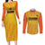 Custom Colombia Football Couples Matching Long Sleeve Bodycon Dress and Long Sleeve Button Shirt 2025 Las Chicas Superpoderosas - Yellow Version - Wonder Print Shop