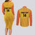 Custom Colombia Football Couples Matching Long Sleeve Bodycon Dress and Long Sleeve Button Shirt 2025 Las Chicas Superpoderosas - Yellow Version - Wonder Print Shop