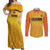 Custom Colombia Football Couples Matching Off Shoulder Maxi Dress and Long Sleeve Button Shirt 2025 Las Chicas Superpoderosas - Yellow Version - Wonder Print Shop