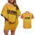 Custom Colombia Football Couples Matching Off Shoulder Short Dress and Hawaiian Shirt 2025 Las Chicas Superpoderosas - Yellow Version - Wonder Print Shop