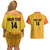 Custom Colombia Football Couples Matching Off Shoulder Short Dress and Hawaiian Shirt 2025 Las Chicas Superpoderosas - Yellow Version - Wonder Print Shop