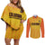 Custom Colombia Football Couples Matching Off Shoulder Short Dress and Long Sleeve Button Shirt 2025 Las Chicas Superpoderosas - Yellow Version - Wonder Print Shop