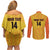 Custom Colombia Football Couples Matching Off Shoulder Short Dress and Long Sleeve Button Shirt 2025 Las Chicas Superpoderosas - Yellow Version - Wonder Print Shop