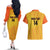 Custom Colombia Football Couples Matching Off The Shoulder Long Sleeve Dress and Hawaiian Shirt 2025 Las Chicas Superpoderosas - Yellow Version - Wonder Print Shop