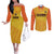 Custom Colombia Football Couples Matching Off The Shoulder Long Sleeve Dress and Long Sleeve Button Shirt 2025 Las Chicas Superpoderosas - Yellow Version