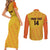 Custom Colombia Football Couples Matching Short Sleeve Bodycon Dress and Long Sleeve Button Shirt 2025 Las Chicas Superpoderosas - Yellow Version - Wonder Print Shop