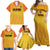 Custom Colombia Football Family Matching Off Shoulder Maxi Dress and Hawaiian Shirt 2025 Las Chicas Superpoderosas - Yellow Version - Wonder Print Shop