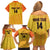 Custom Colombia Football Family Matching Off Shoulder Short Dress and Hawaiian Shirt 2025 Las Chicas Superpoderosas - Yellow Version - Wonder Print Shop