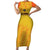 Custom Colombia Football Family Matching Short Sleeve Bodycon Dress and Hawaiian Shirt 2025 Las Chicas Superpoderosas - Yellow Version - Wonder Print Shop