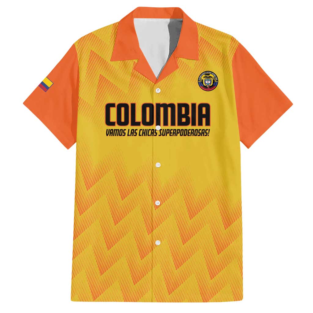 Custom Colombia Football Hawaiian Shirt 2025 Las Chicas Superpoderosas - Yellow Version - Wonder Print Shop