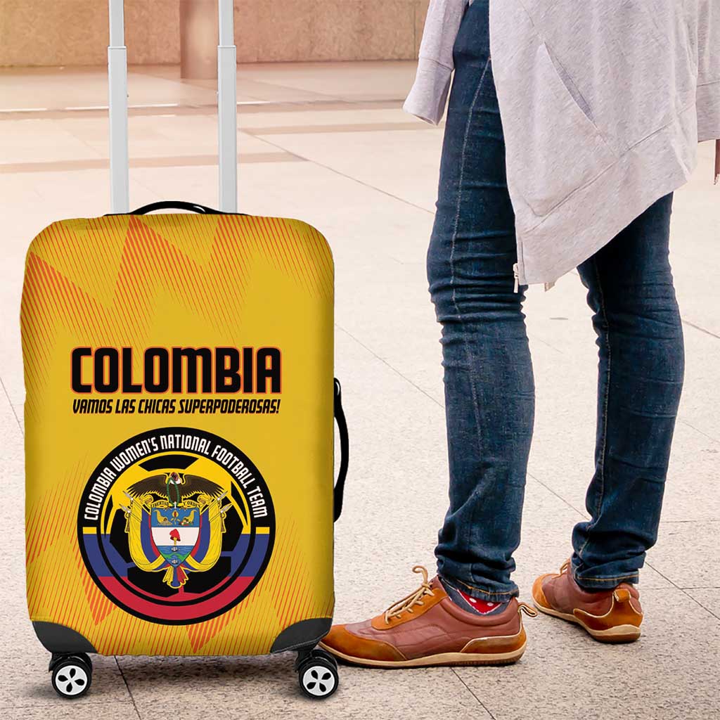 Colombia Football Luggage Cover 2025 Las Chicas Superpoderosas - Yellow Version - Wonder Print Shop