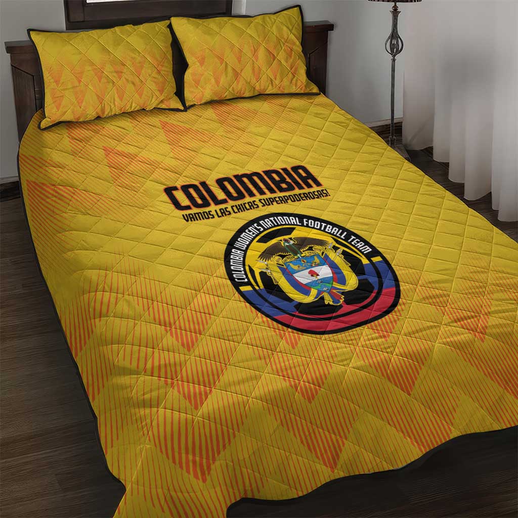 Colombia Football Quilt Bed Set 2025 Las Chicas Superpoderosas - Yellow Version - Wonder Print Shop