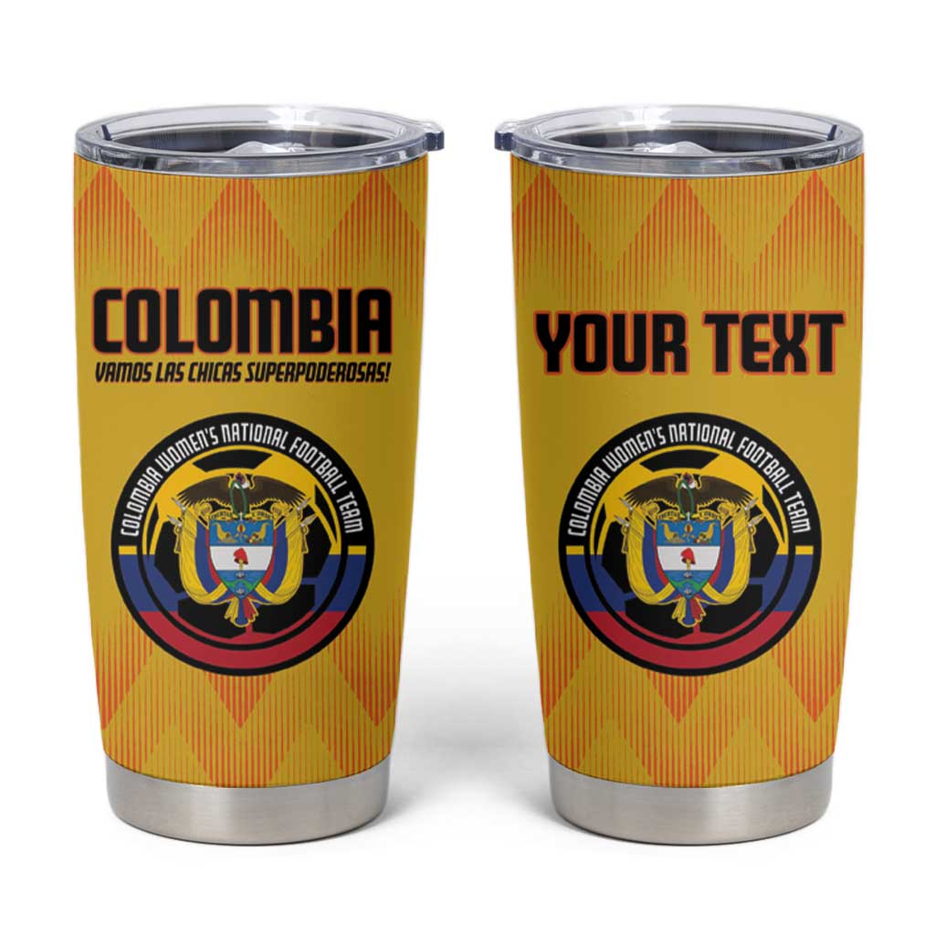 Custom Colombia Football Tumbler Cup 2025 Las Chicas Superpoderosas - Yellow Version