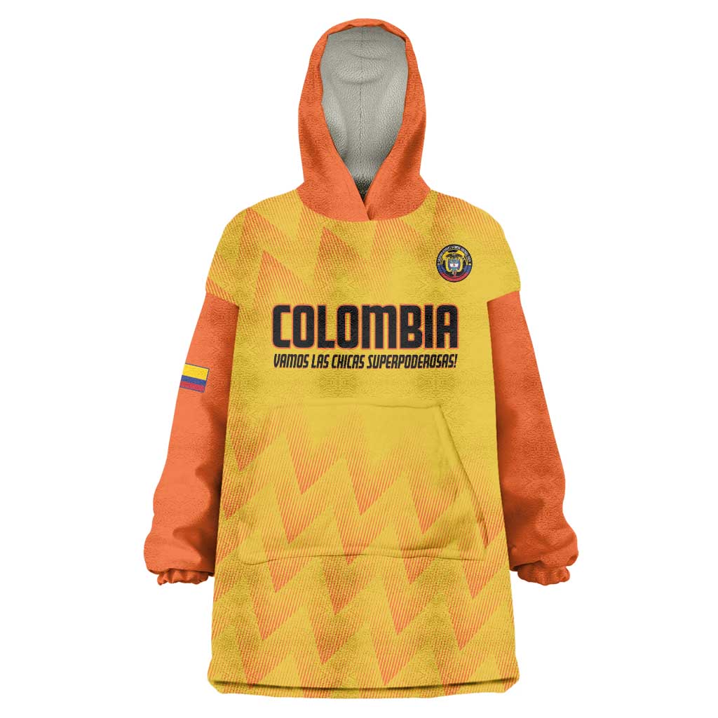 Custom Colombia Football Wearable Blanket Hoodie 2025 Las Chicas Superpoderosas - Yellow Version