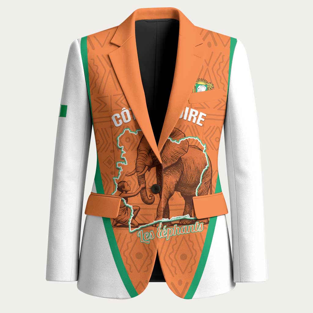 Custom Ivory Coast Football Blazer 2026 Cote d'Ivoire Les Elephants Orange Version - Wonder Print Shop