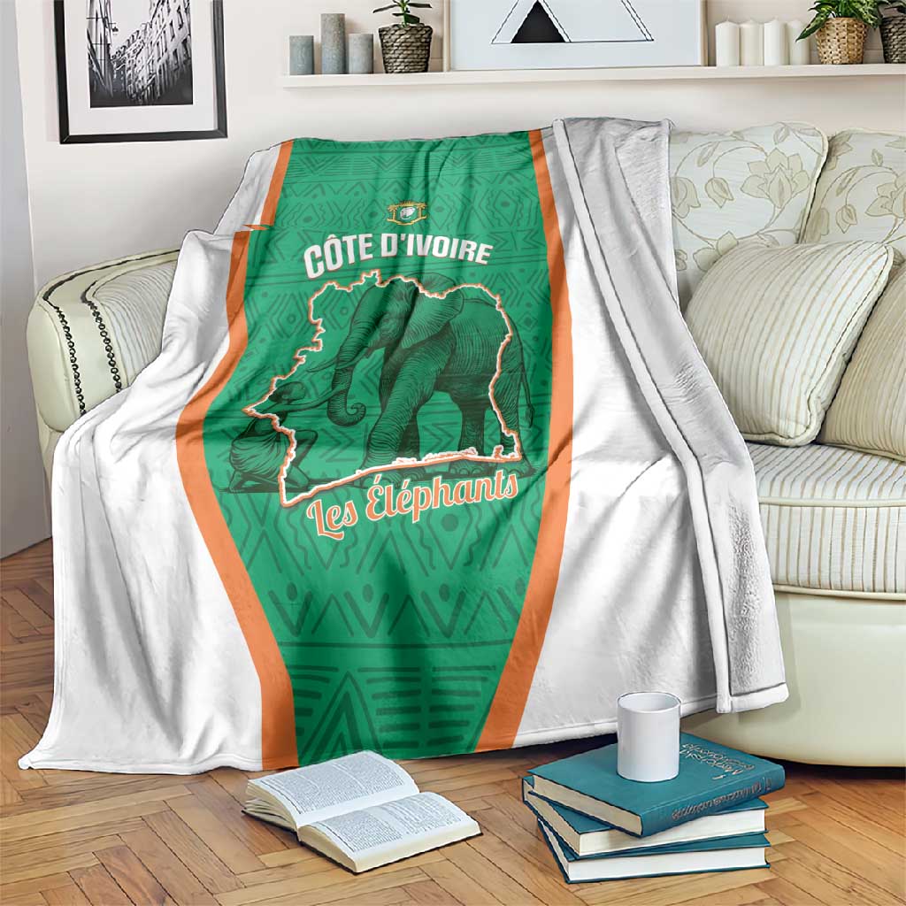 Ivory Coast Football Blanket 2026 Cote d'Ivoire Les Elephants Green Version - Wonder Print Shop