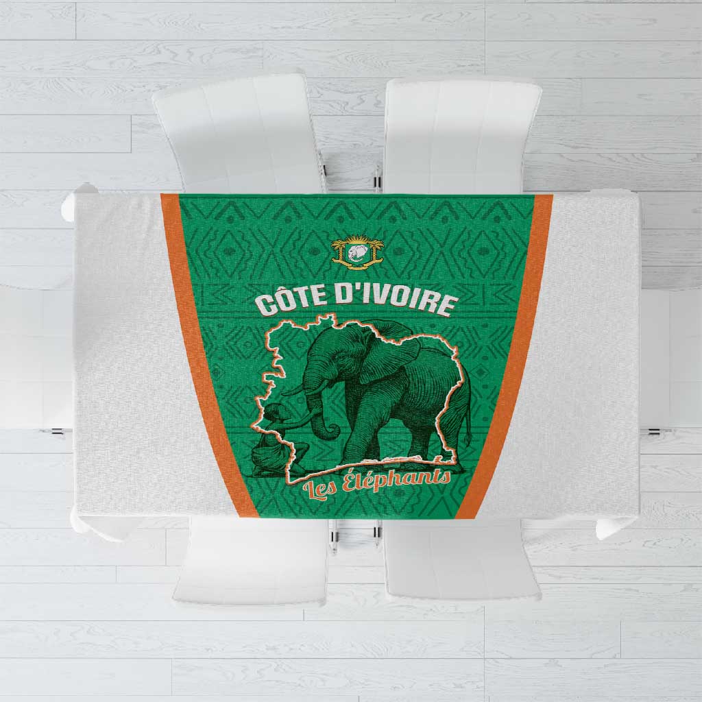 Ivory Coast Football Tablecloth 2026 Cote d'Ivoire Les Elephants Green Version - Wonder Print Shop