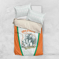 Ivory Coast Football Bedding Set 2026 Cote d'Ivoire Les Elephants White Version - Wonder Print Shop