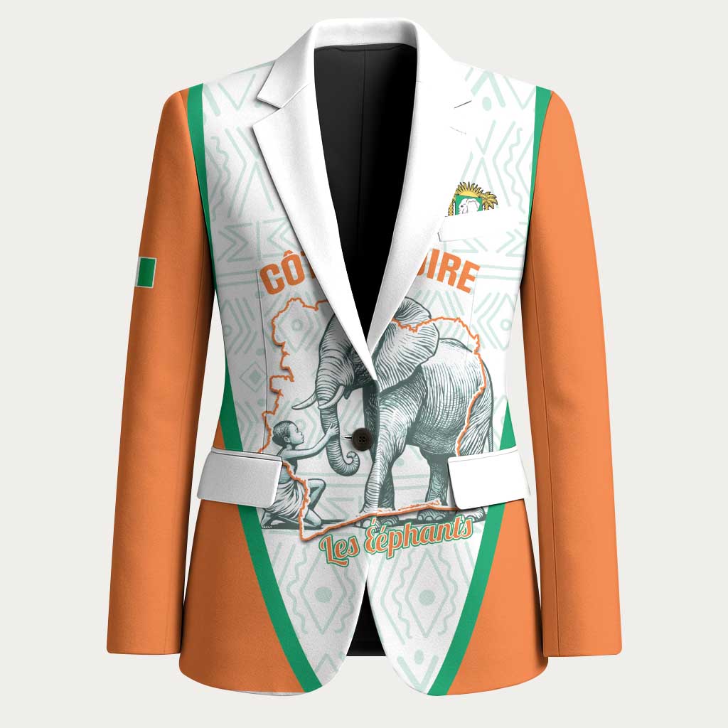 Custom Ivory Coast Football Blazer 2026 Cote d'Ivoire Les Elephants White Version - Wonder Print Shop