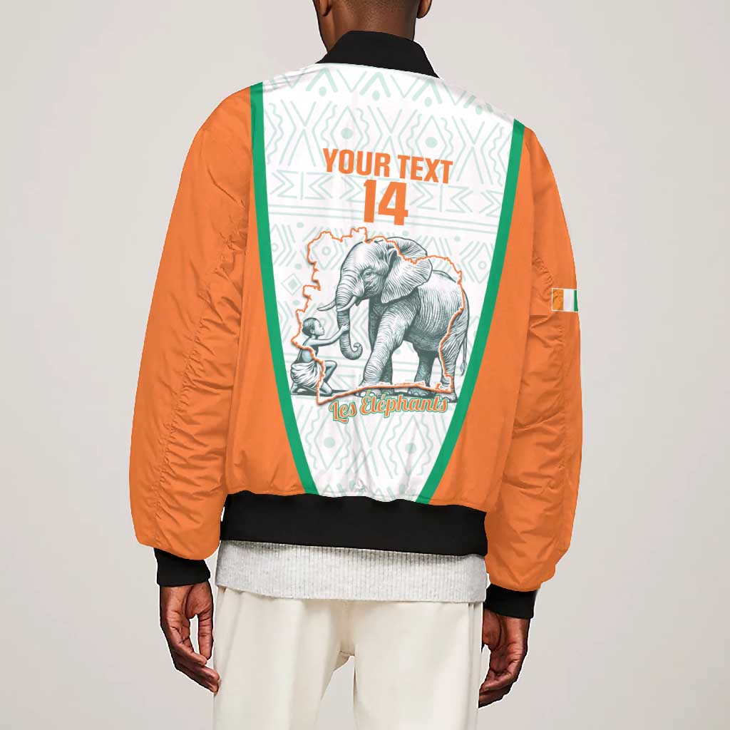 Custom Ivory Coast Football Bomber Jacket 2026 Cote d'Ivoire Les Elephants White Version - Wonder Print Shop