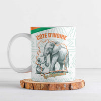 Custom Ivory Coast Football Ceramic Mug 2026 Cote d'Ivoire Les Elephants White Version - Wonder Print Shop