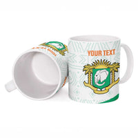 Custom Ivory Coast Football Ceramic Mug 2026 Cote d'Ivoire Les Elephants White Version - Wonder Print Shop