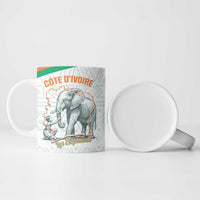 Custom Ivory Coast Football Ceramic Mug 2026 Cote d'Ivoire Les Elephants White Version - Wonder Print Shop