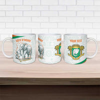 Custom Ivory Coast Football Ceramic Mug 2026 Cote d'Ivoire Les Elephants White Version - Wonder Print Shop