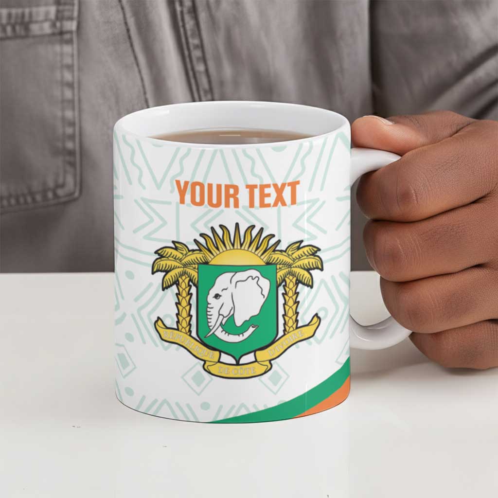 Custom Ivory Coast Football Ceramic Mug 2026 Cote d'Ivoire Les Elephants White Version - Wonder Print Shop