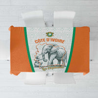 Ivory Coast Football Tablecloth 2026 Cote d'Ivoire Les Elephants White Version - Wonder Print Shop