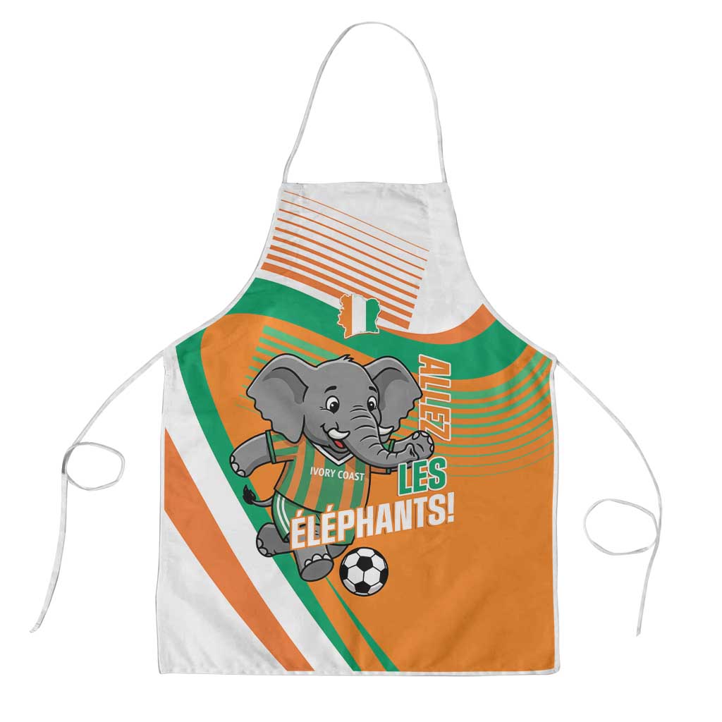 Ivory Coast Football Apron 2026 Allez Les Elephants Cute Mascot - Wonder Print Shop