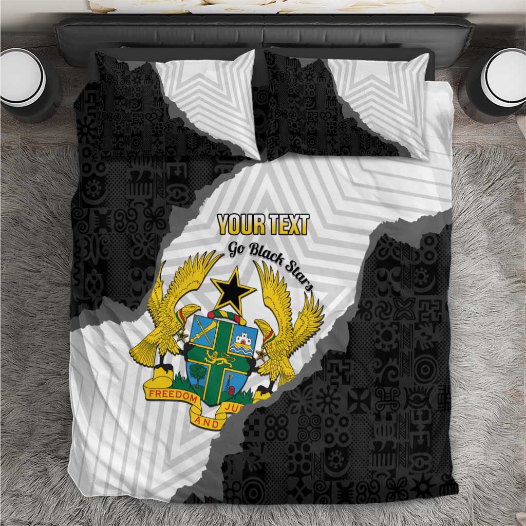 Custom Ghana Football Bedding Set 2026 Go Black Stars Black Adinkra Pattern - Wonder Print Shop