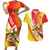 Personalized Sicilia La Trinacria Couples Matching Short Sleeve Bodycon Dress and Hawaiian Shirt Sicilian Map Flag Color