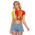Personalized Sicilia La Trinacria Raglan Cropped T Shirt Sicilian Map Flag Color