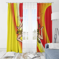 Personalized Sicilia La Trinacria Window Curtain Sicilian Map Flag Color