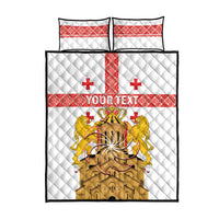 Personalised Georgia Independence Day Quilt Bed Set Sameba Cathedral Borjgali Folk Pattern