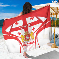 Georgia football sarong in red and white, crest with large “YOUR TEXT” panel