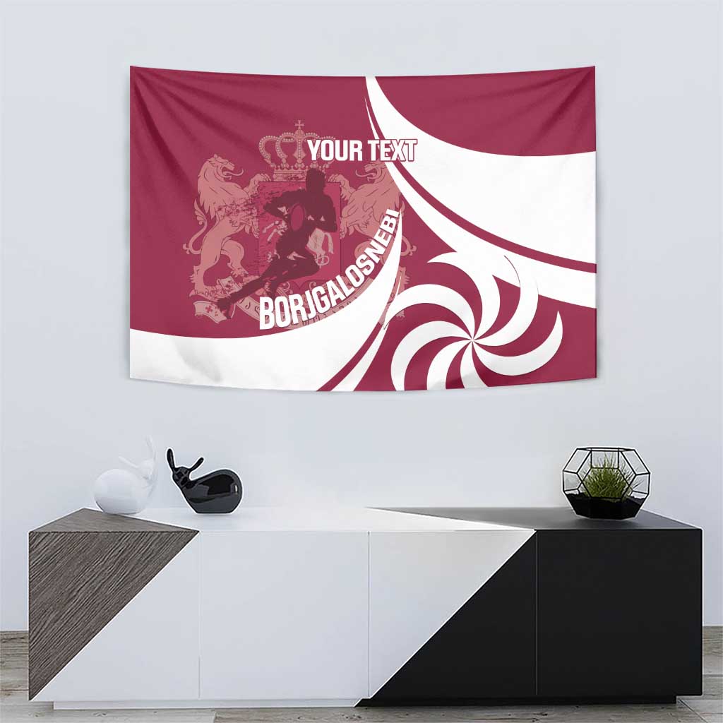 Custom Georgia Rugby Tapestry Go Borjgalosnebi