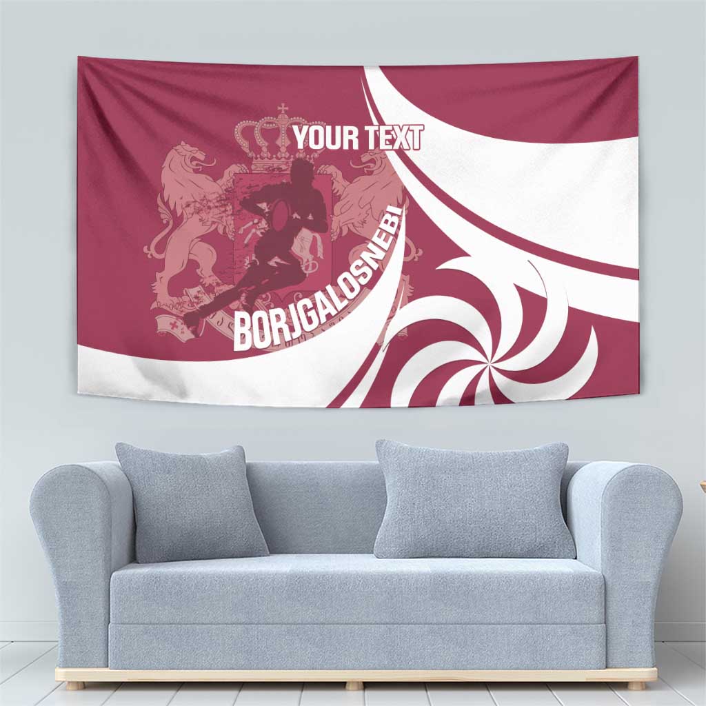 Custom Georgia Rugby Tapestry Go Borjgalosnebi
